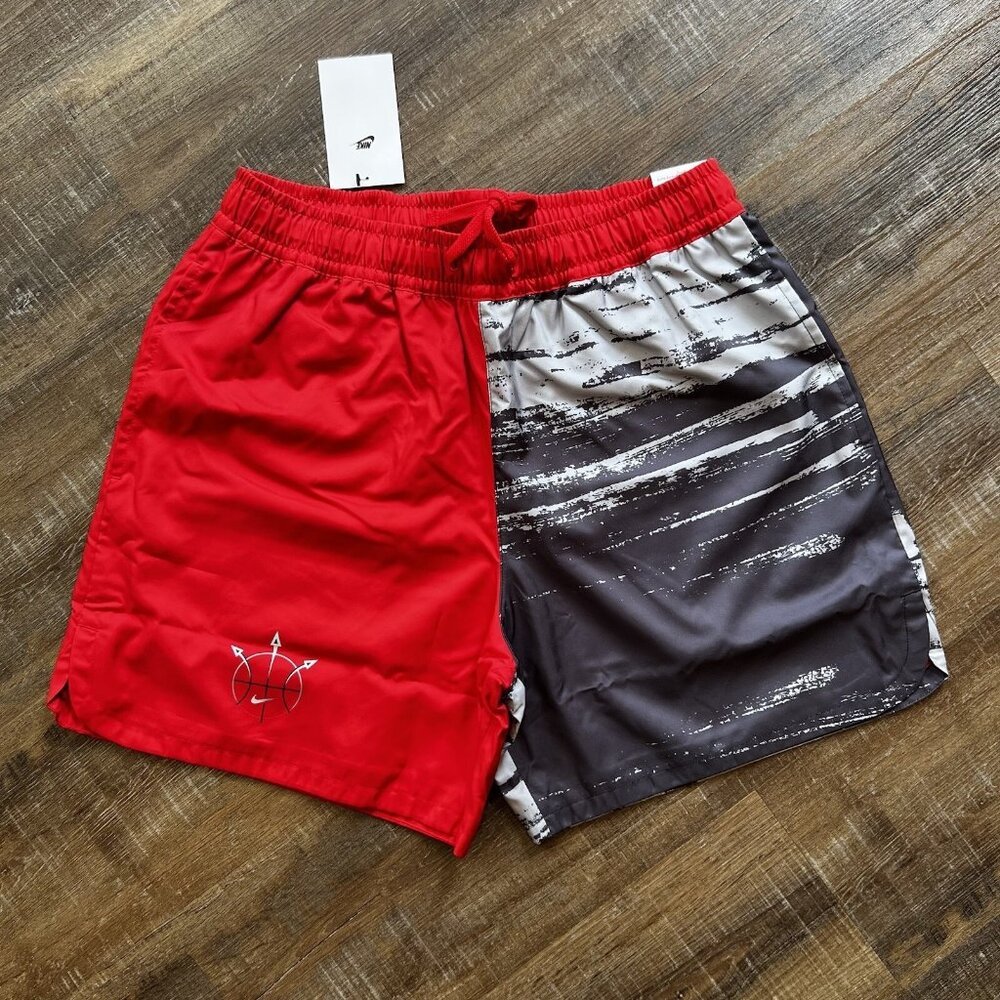 Nike Shorts Medium Mens Woven Flow Summer Hoop Black Red $60